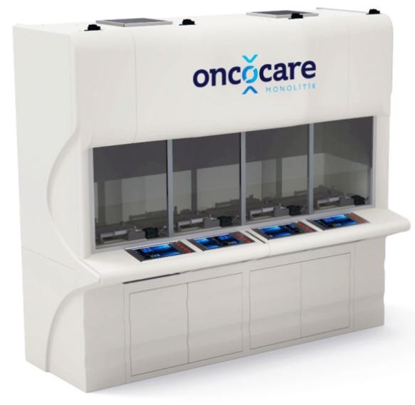  Dispozitiv complet automatizat pentru prepararea medicamentelor pentru chimioterapie, cu 2 sau 4 locuri, model Monolitik